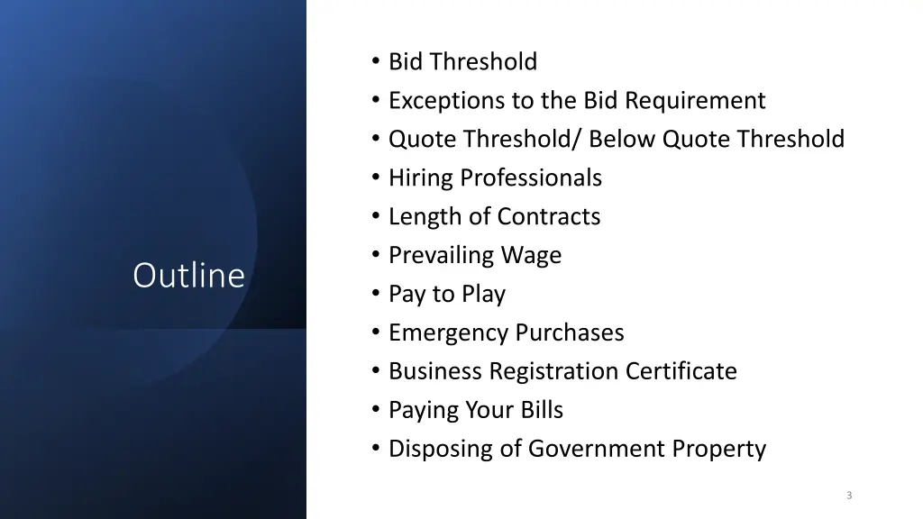 bid threshold exceptions to the bid requirement