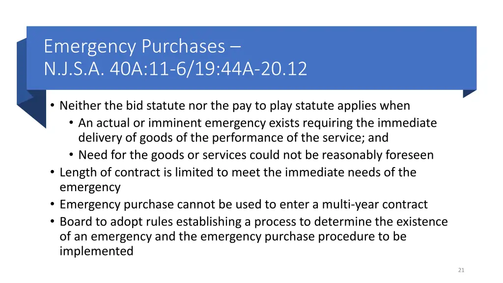 emergency purchases n j s a 40a 11 6 19 44a 20 12