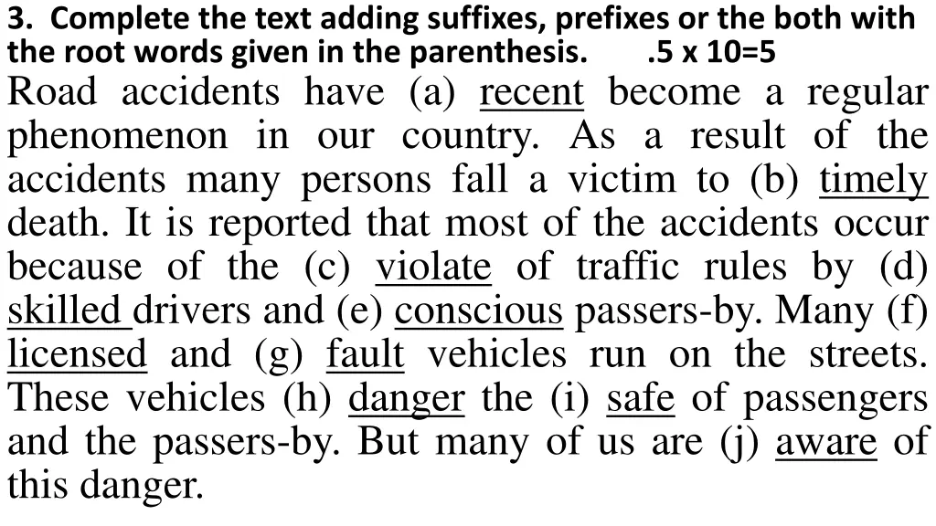 3 complete the text adding suffixes prefixes