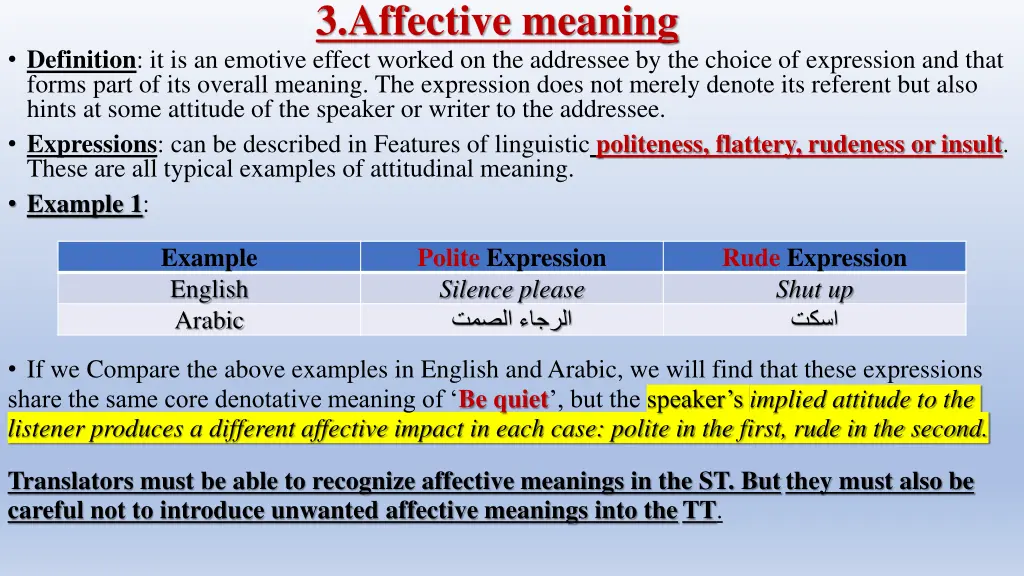 3 affective meaning