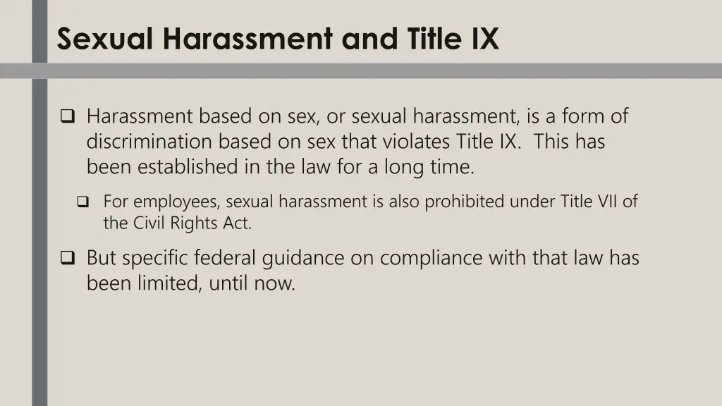 sexual harassment and title ix