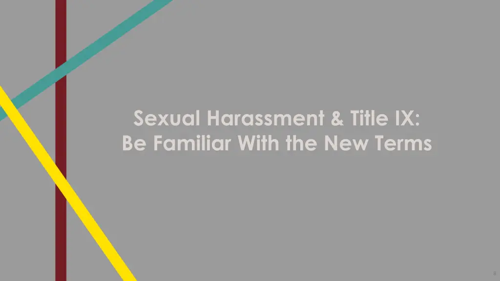 sexual harassment title ix be familiar with