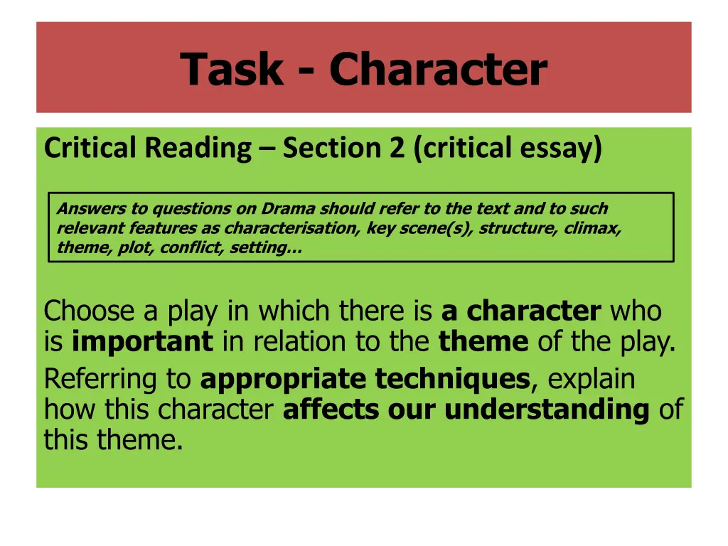 task character