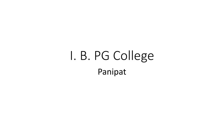 i b pg college panipat