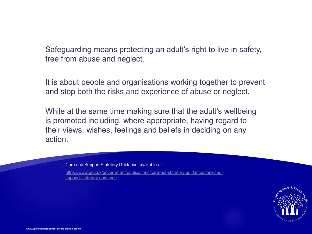 safeguarding means protecting an adult s right