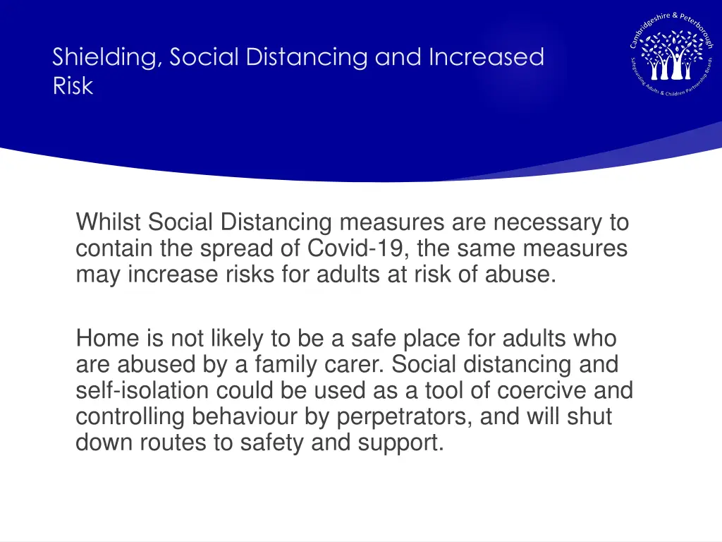 shielding social distancing and increased risk