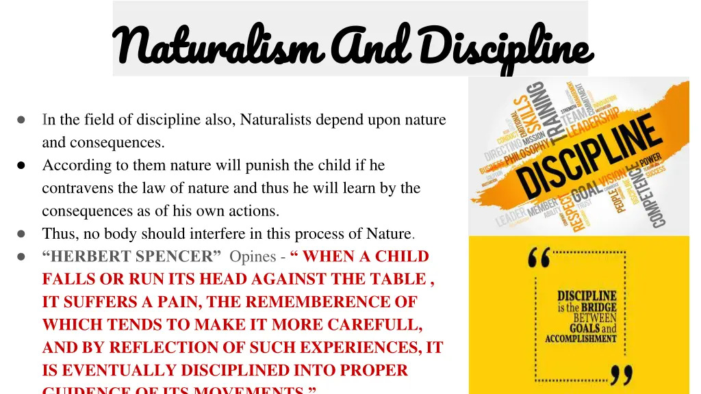 naturalism and discipline