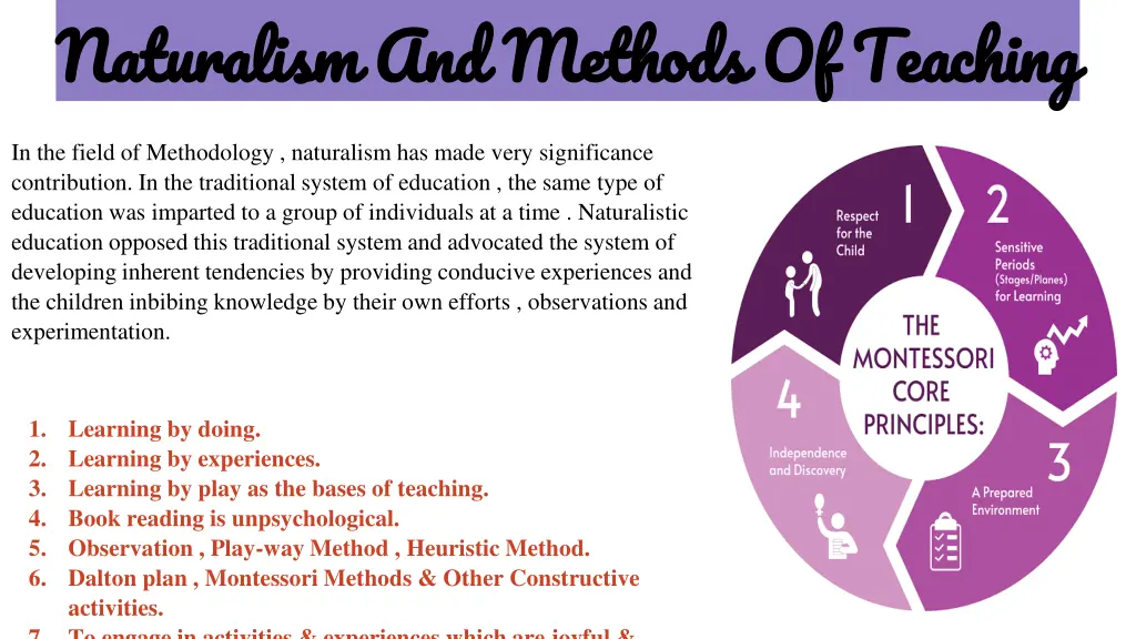 naturalism and methods of teaching