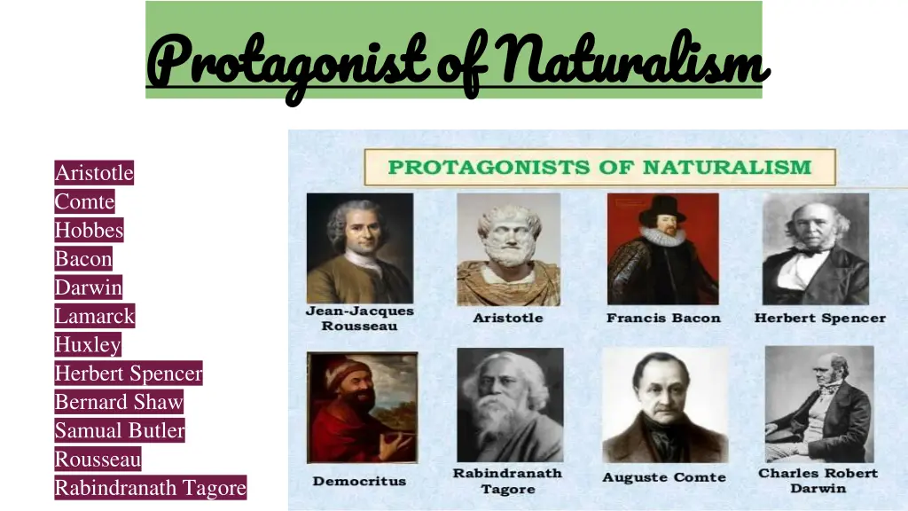 protagonist of naturalism