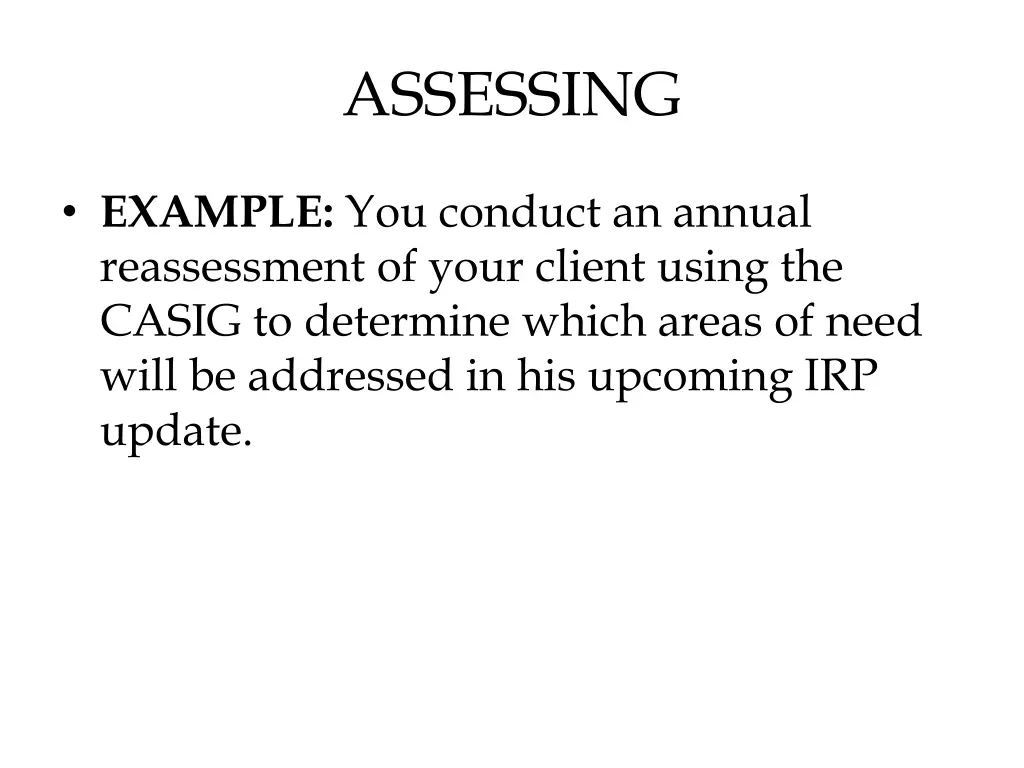 assessing 1