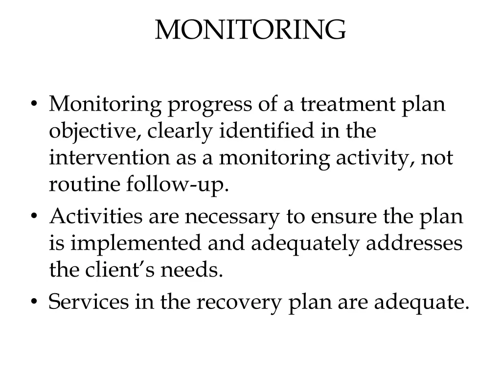 monitoring