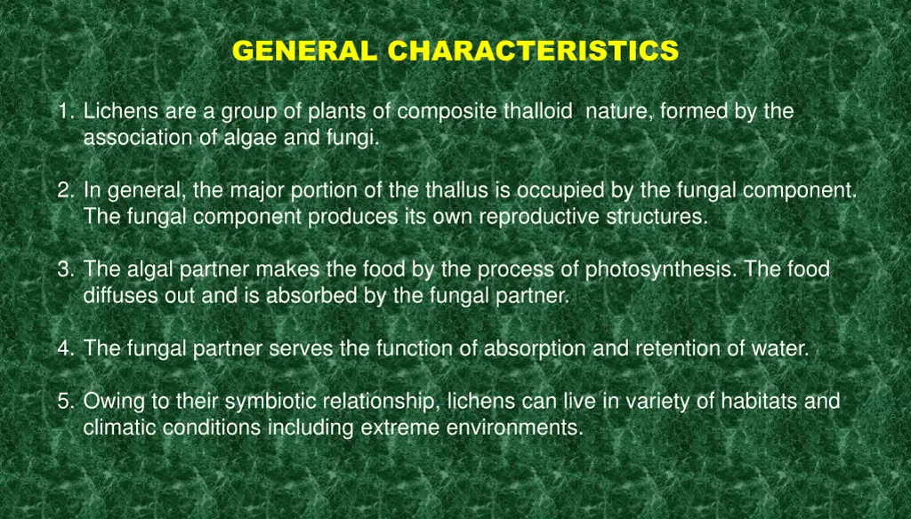 general characteristics