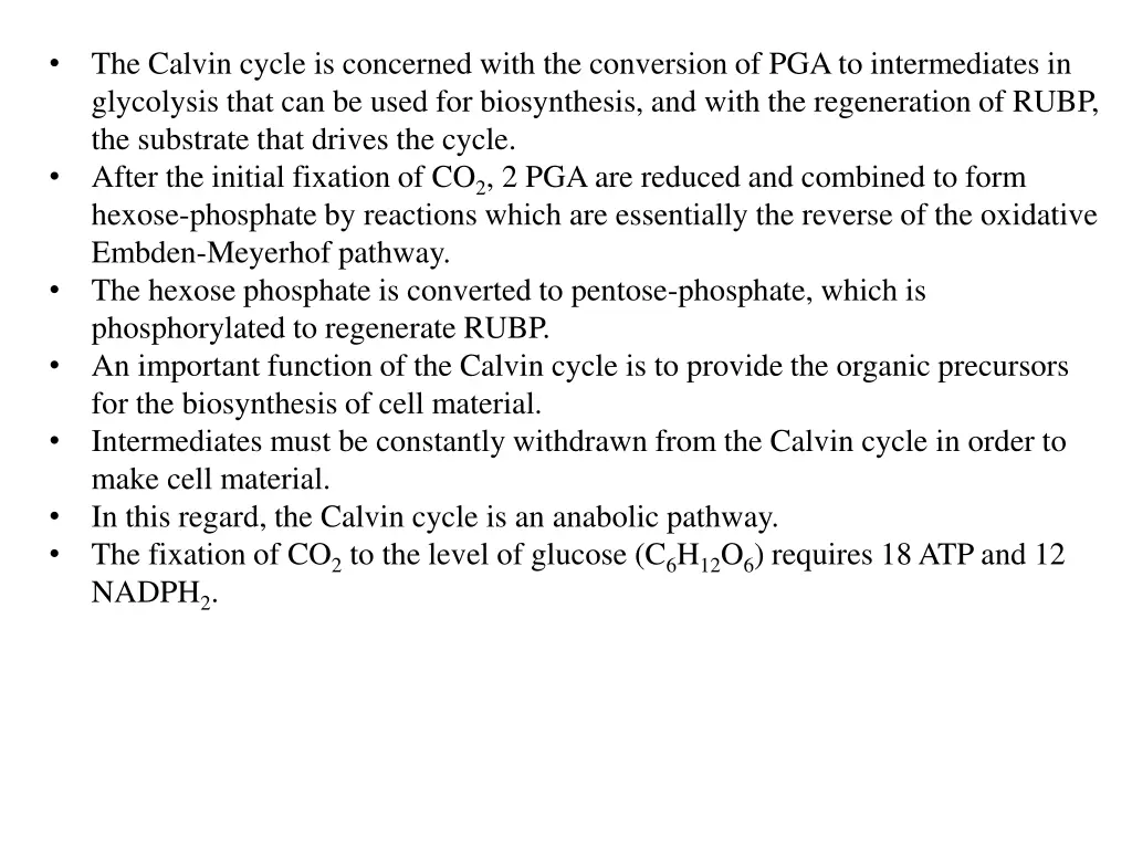 the calvin cycle is concerned with the conversion