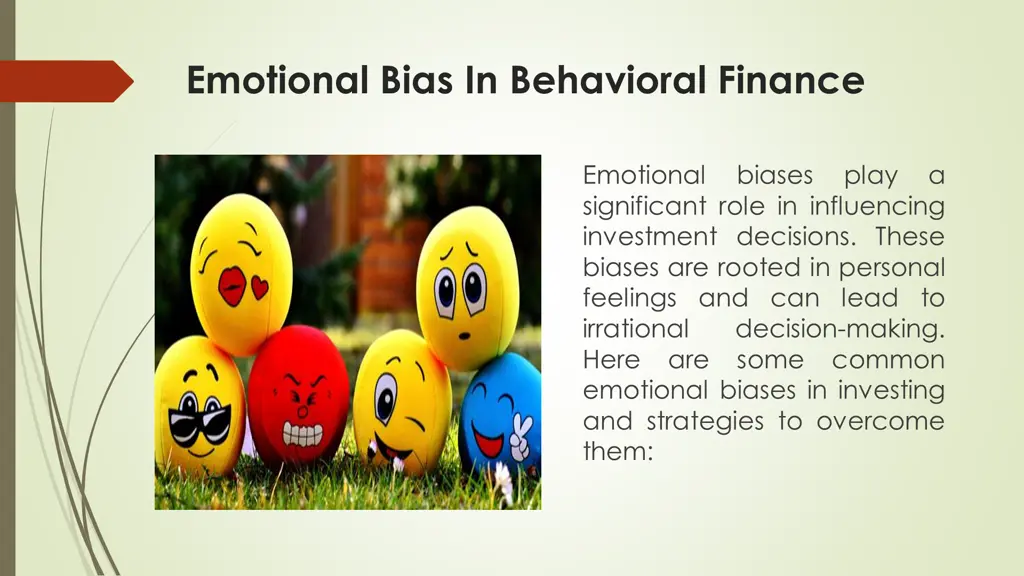 emotional bias in behavioral finance