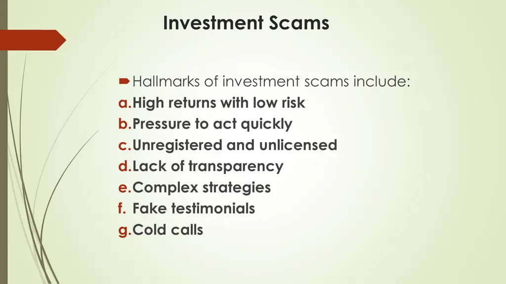 investment scams