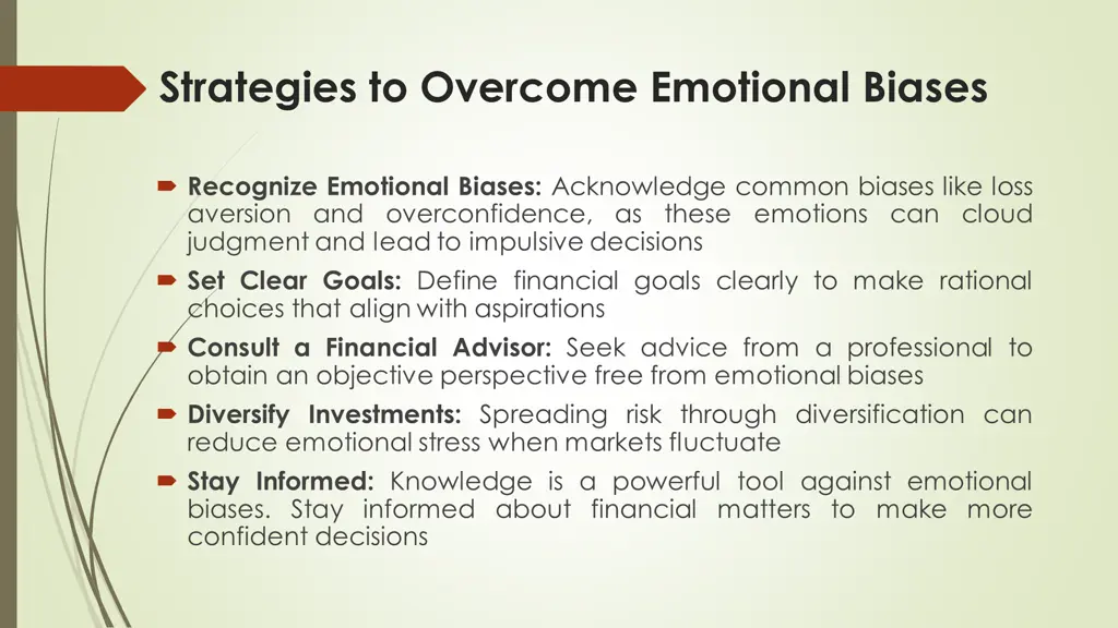 strategies to overcome emotional biases