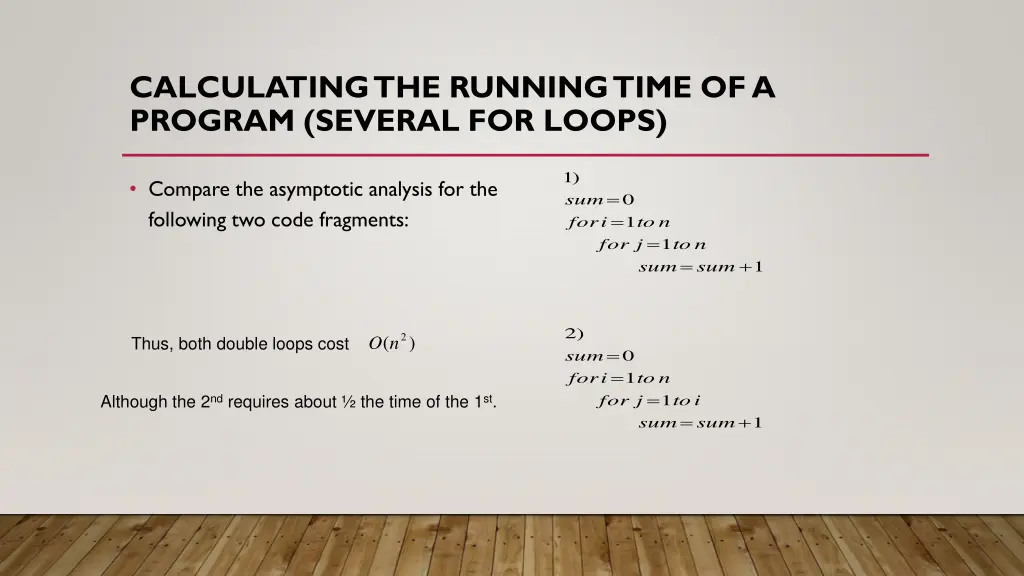 calculating the running time of a program several 1