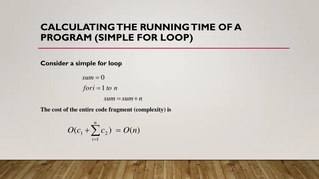 calculating the running time of a program simple 1