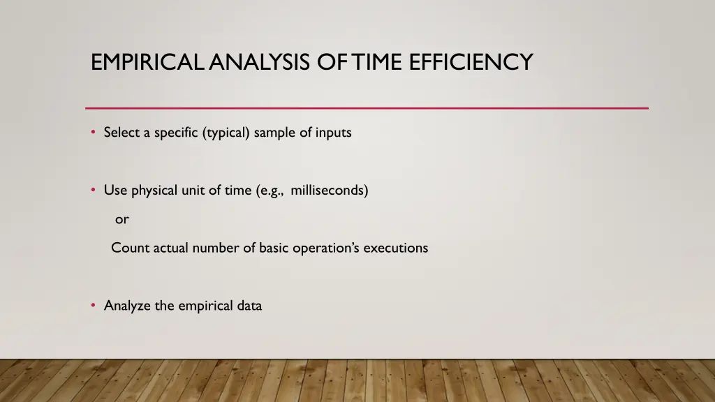 empirical analysis of time efficiency 1