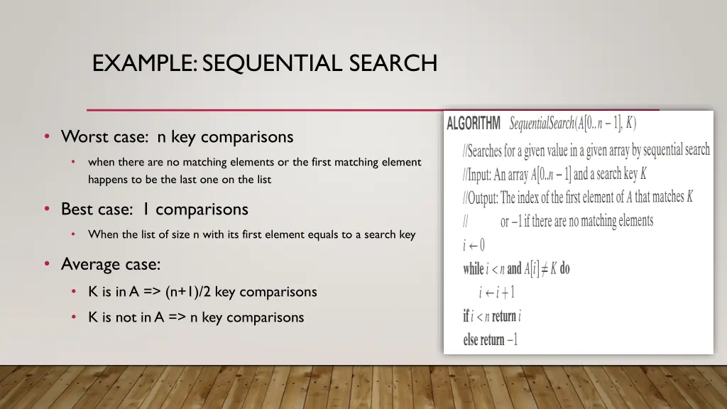 example sequential search