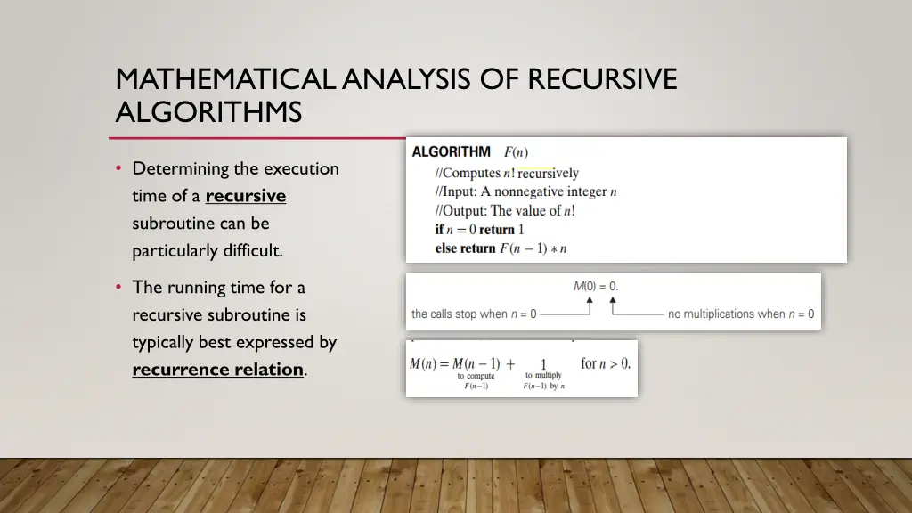 mathematical analysis of recursive algorithms