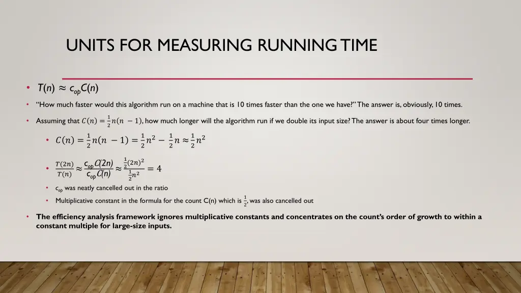 units for measuring running time