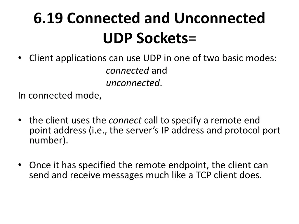 6 19 connected and unconnected udp sockets client