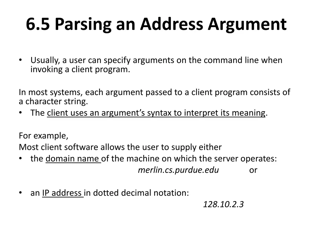 6 5 parsing an address argument