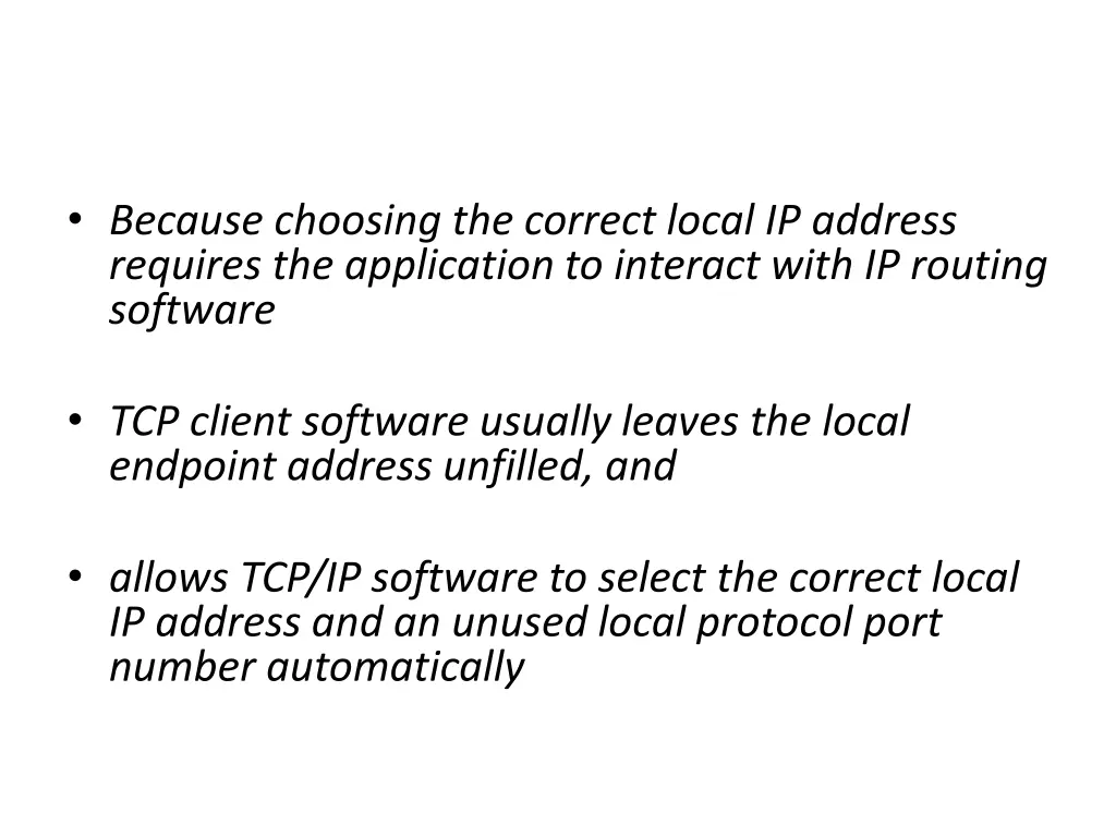 because choosing the correct local ip address