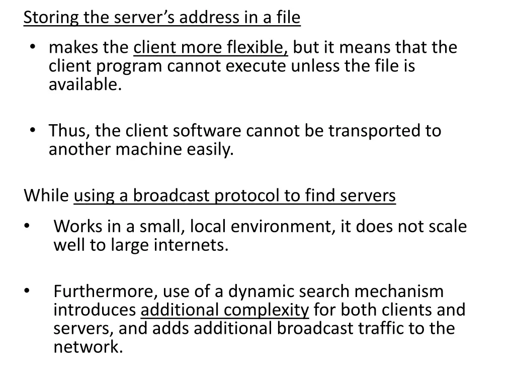 storing the server s address in a file makes