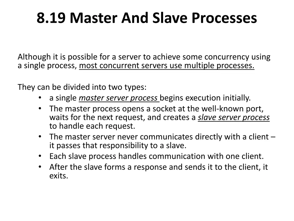 8 19 master and slave processes