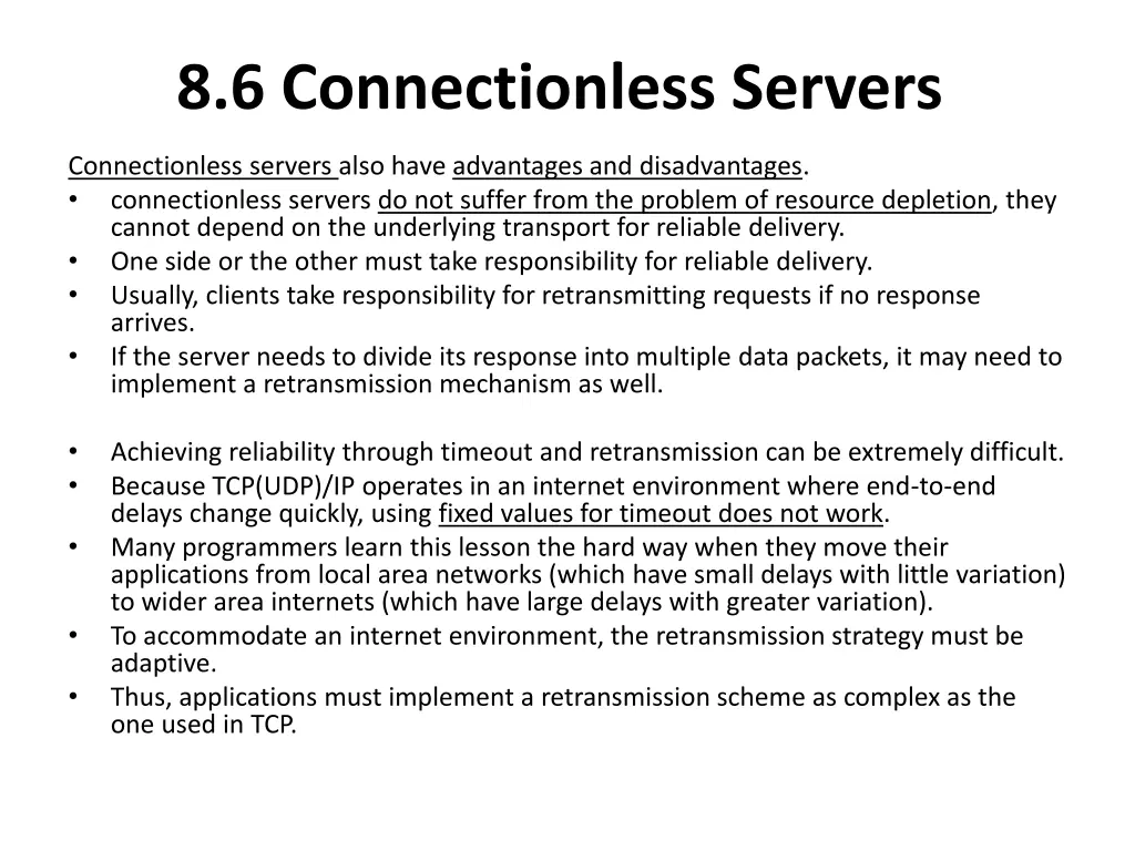 8 6 connectionless servers