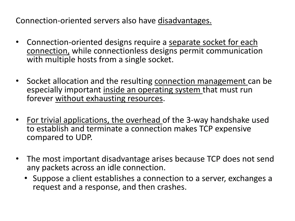 connection oriented servers also have