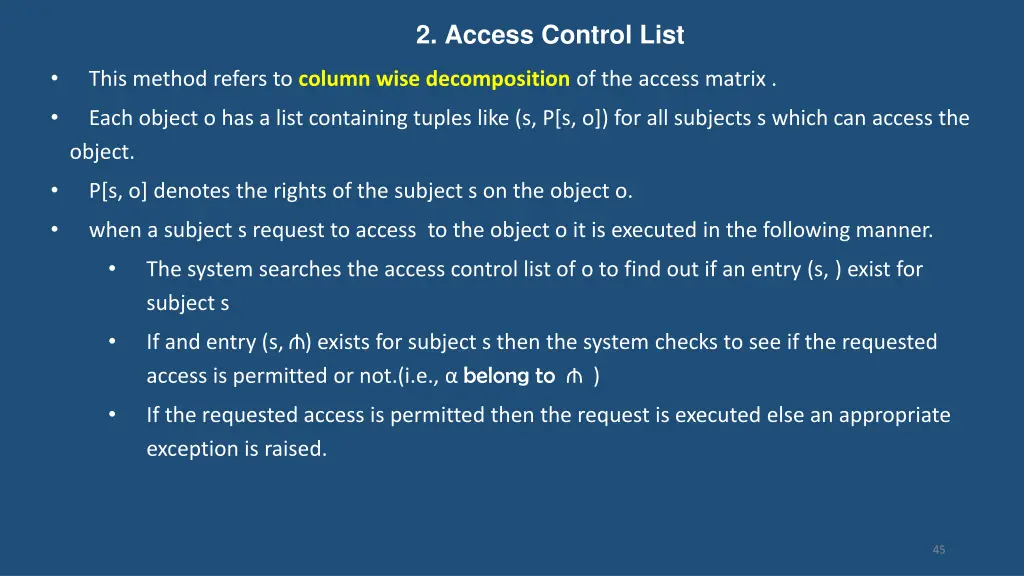 2 access control list