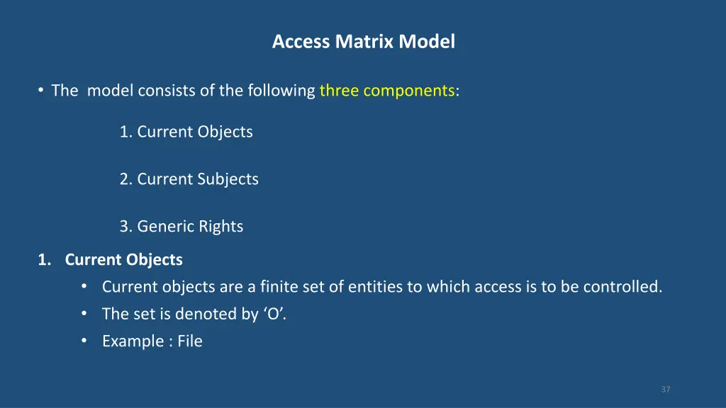 access matrix model 1