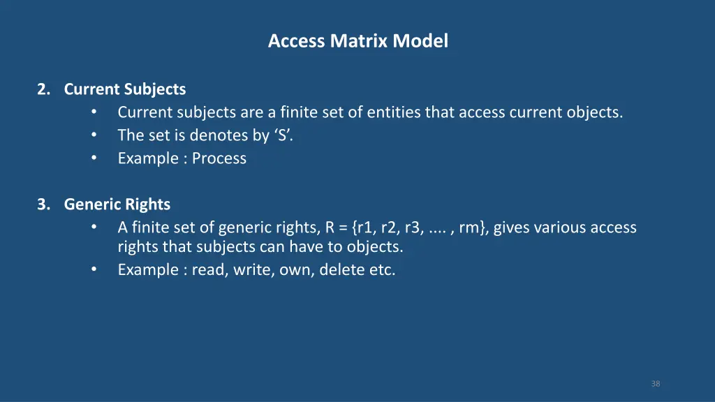 access matrix model 2