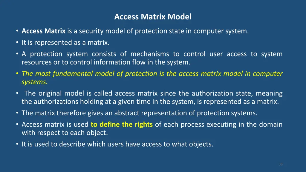 access matrix model