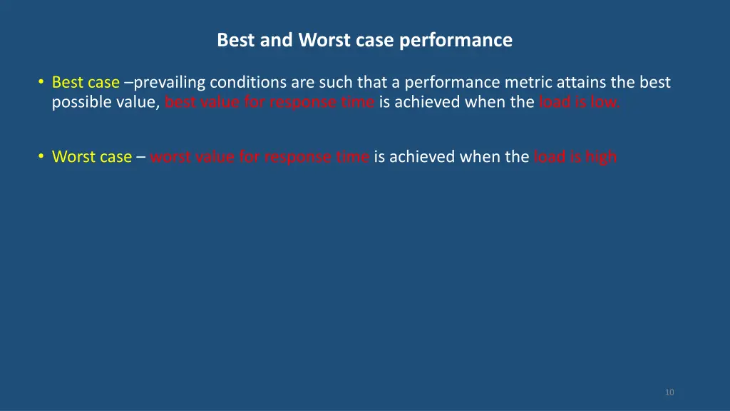 best and worst case performance