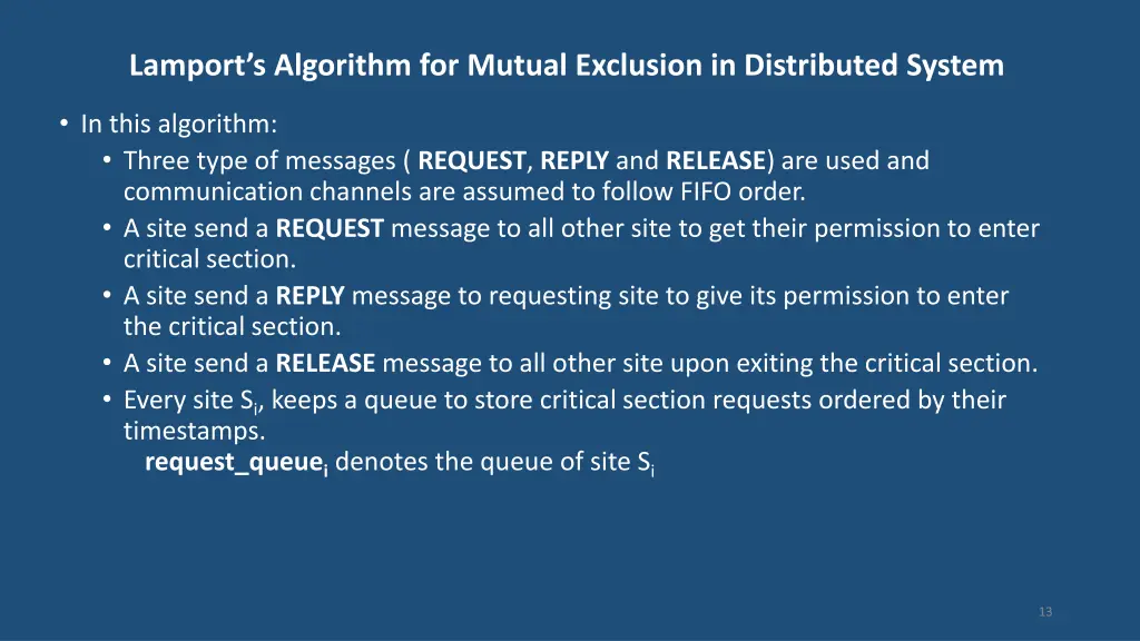 lamport s algorithm for mutual exclusion 1