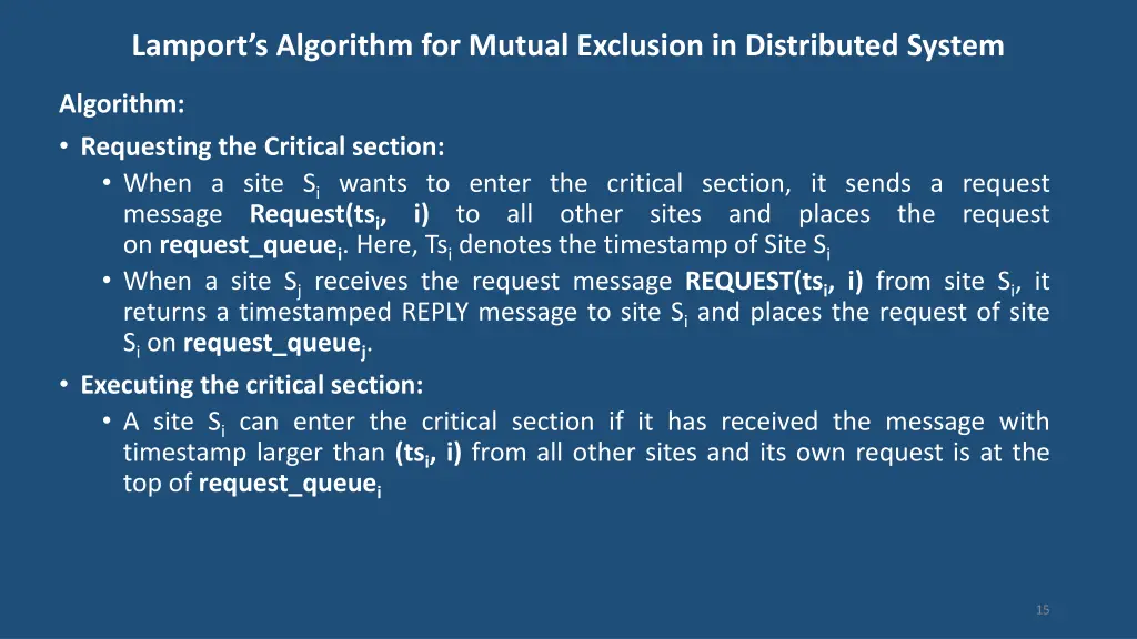 lamport s algorithm for mutual exclusion 3