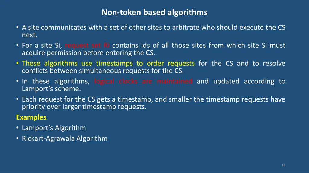 non token based algorithms