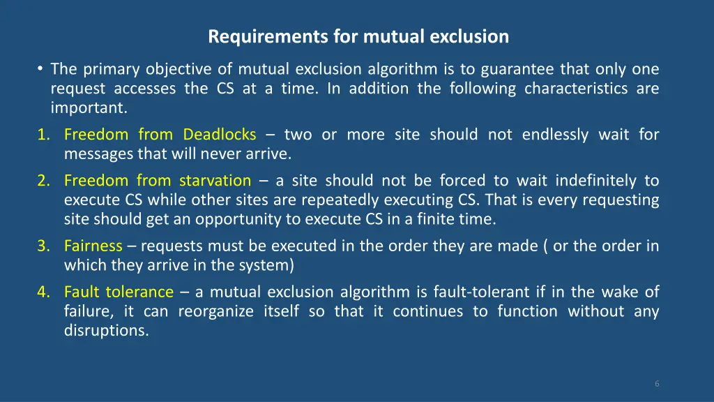 requirements for mutual exclusion