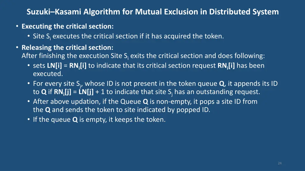 suzuki kasami algorithm for mutual exclusion 3