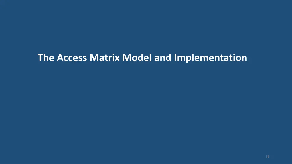 the access matrix model and implementation