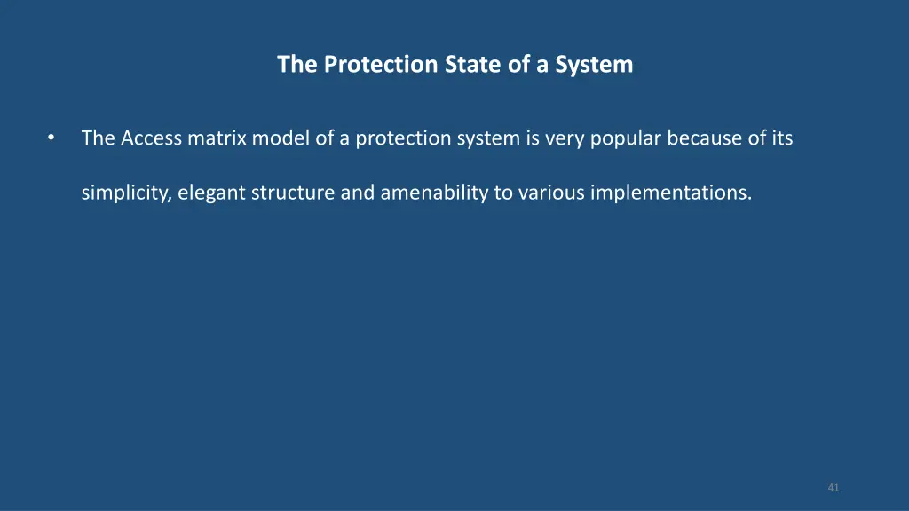 the protection state of a system 2