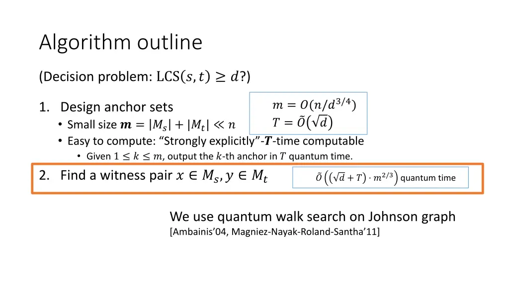 algorithm outline 1