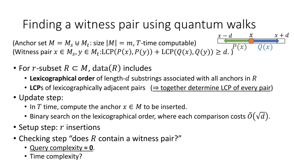 finding a witness pair using quantum walks 1