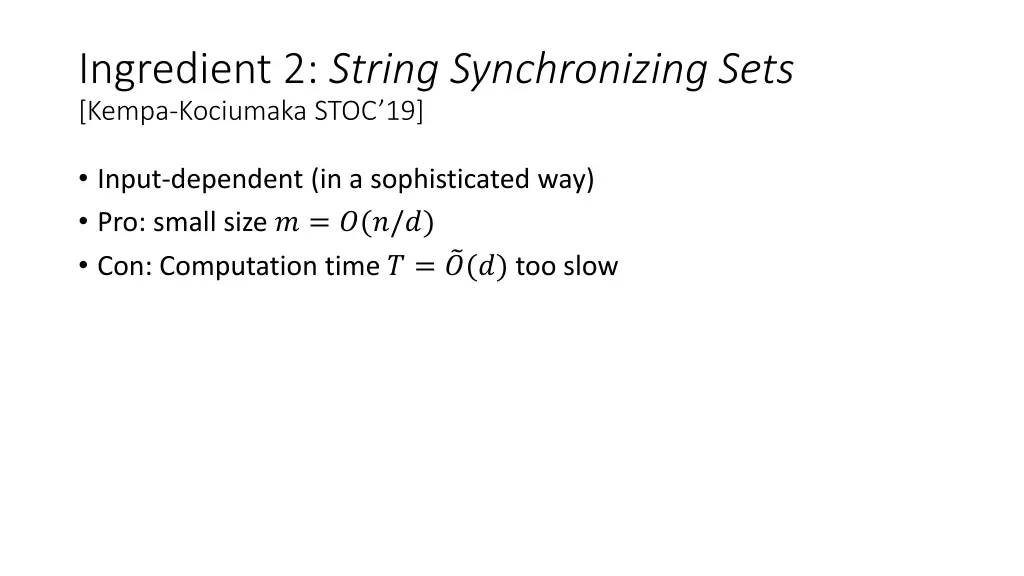 ingredient 2 string synchronizing sets kempa