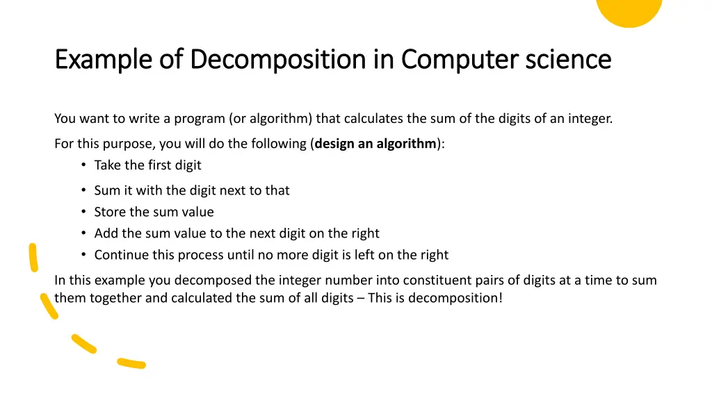 example of decomposition in computer science