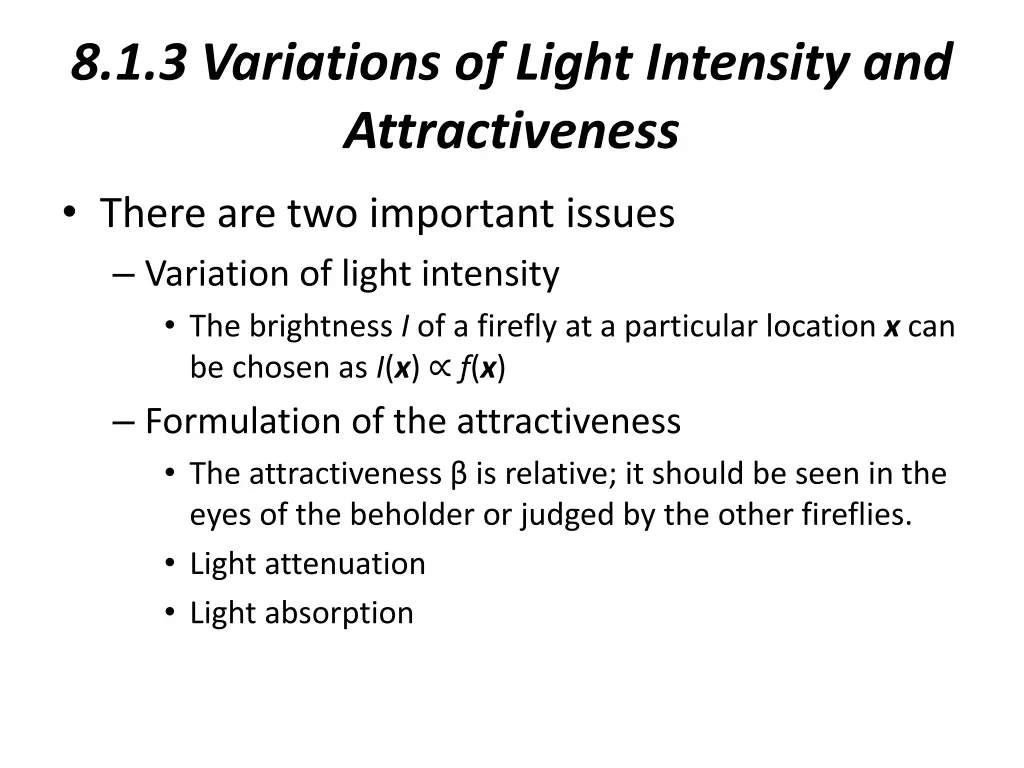 8 1 3 variations of light intensity